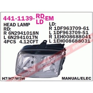 Фара левая DEPO 441-1139L-LD-EM фото