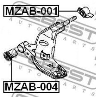 Сайлентблок нижнего рычага передний FEBEST MZAB-004 фото