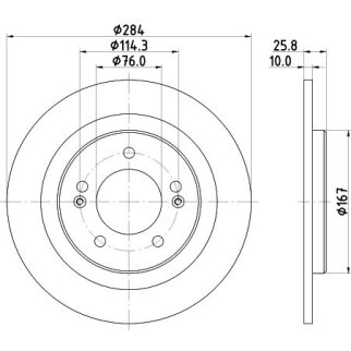 Диск торм. для а/м Kia Ceed (12-) зад. d=284 (EPB) (DF 140227) фото 3