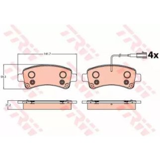 Колодки тормозные задние дисковые к-кт TRW GDB2106 фото