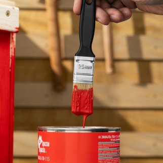 Кисть флейцевая "Стандарт", 25*6, натуральная щетина, пластиковая ручка СИБРТЕХ фото 6