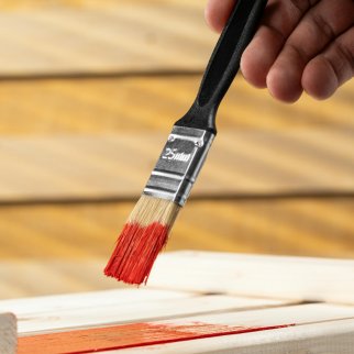 Кисть флейцевая "Стандарт", 25*6, натуральная щетина, пластиковая ручка СИБРТЕХ фото 1