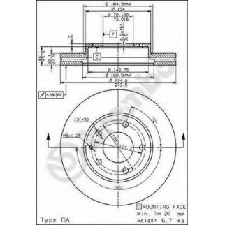 Диск тормозной передний вентилируемый Brembo 09.6863.11 фото