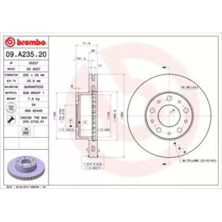 Диск тормозной brembo 09.A235.20 фото