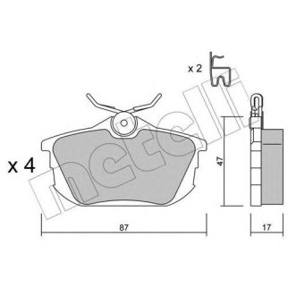 Колодки тормозные задние дисковые к-кт metelli 22-0347-0 фото