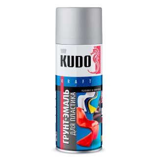 Грунт-Эмаль KUDO для пластика светло-серая 520 мл. фото
