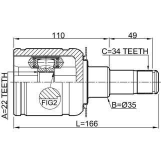 ШРУС ВНУТРЕННИЙ ПРАВЫЙ 22X35X34 (FEBEST) фото 2
