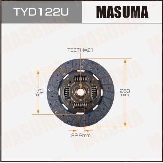 TYD122U_диск сцепления! Toyota Land Cruiser 90/Prado KZJ90/KDJ90 96-98 фото