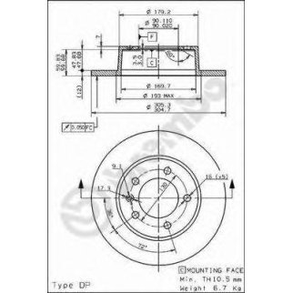 Диск тормозной brembo 08.9371.10 фото