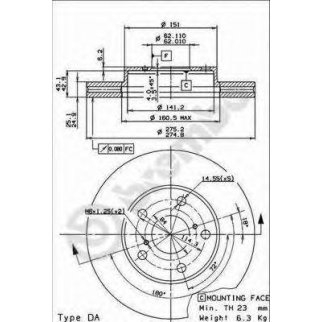 Диск тормозной brembo 09.9185.11 фото