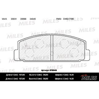 Колодки тормозные задние дисковые к-кт MILES E110149 фото