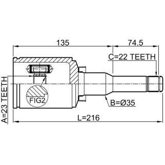 Шрус внутренний левый 23X35X22 фото 2