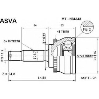 ШРУС наружный ASVA MTN8-4A43 фото