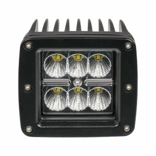 Фара светодиодная квадратная, 6 LED рассеяный свет, 18W (82х75х75) 12/24V (ALED010) фото 2
