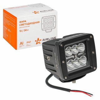 Фара светодиодная квадратная, 6 LED рассеяный свет, 18W (82х75х75) 12/24V (ALED010) фото
