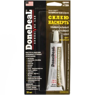 Клей Done Deal водостойкий &quot;склею на смерть&quot; (янтарный) 30мл. фото