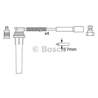 Провода высокого напряж. к-кт BOSCH 0 986 357 052 фото