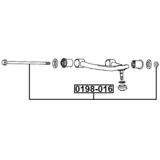 Болт переднего рычага LEXUS GX400/460/TOYOTA LAND CRUISER PRADO FEBEST 0198-016 фото 2