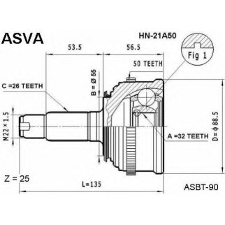ШРУС НАРУЖНЫЙ 32x55x26 фото