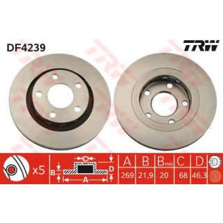 Диск тормозной TRW DF4239 фото