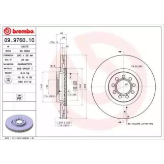 Диск тормозной brembo 09.9760.10 фото