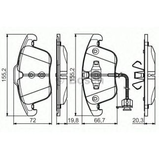 Колодки тормозные передние к-кт BOSCH 0 986 495 129 фото