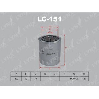 Фильтр масляный LYNXauto LC-151 фото