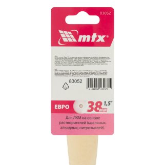 Кисть плоская "Евро" 1,5", натуральная щетина, деревянная ручка MATRIX 83052 фото 1