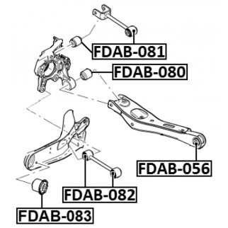Сайлентблок задней подвески FEBEST FDAB-083 фото 2
