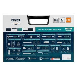 Набор инструмента 1/2" 1/4" пластиковый кейс 94пр. STELS фото 23