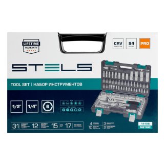 Набор инструмента 1/2" 1/4" пластиковый кейс 94пр. STELS фото 24