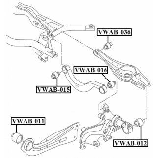 Сайлентблок FEBEST VWAB-036 фото 2