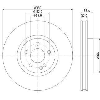 Диск торм. для а/м Mercedes Vito (W447) (14-) перед. d=330 (окраш.) (DF 155112) фото 3