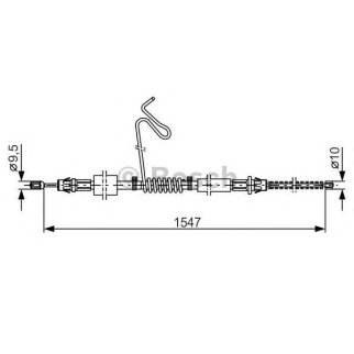 Трос стояночного тормоза левый BOSCH 1 987 477 174 фото