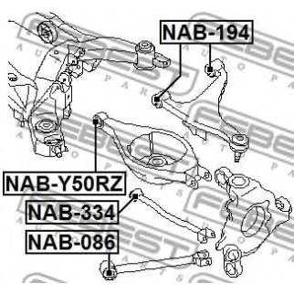 NAB-334_сайлентблок рычага заднего! Nissan Sunny 1.5-1.8 86-89 фото