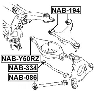 NAB-334_сайлентблок рычага заднего! Nissan Sunny 1.5-1.8 86-89 фото 2 NAB-334_сайлентблок рычага заднего! Nissan Sunny 1.5-1.8 86-89 фото 2