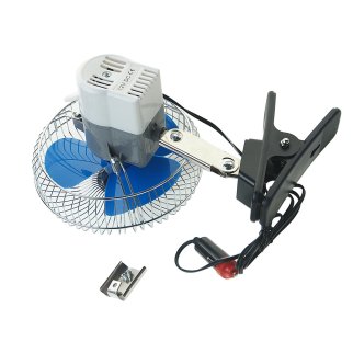 Вентилятор в салон 12V 6" (с решеткой металл на прищепке) 16см MEGAPOWER фото 2