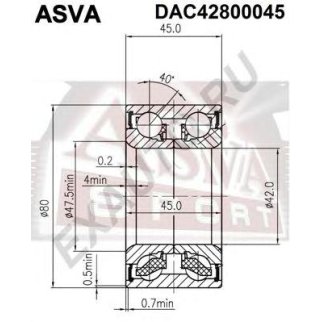 ПОДШИПНИК СТУПИЧНЫЙ ПЕРЕДНИЙ (42x80x45x45) фото