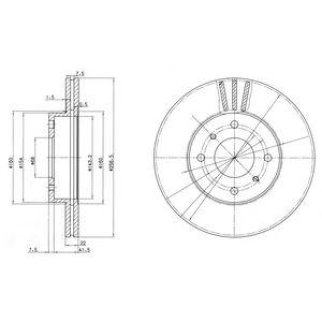 Диск тормозной передний вентилируемый DELPHI BG2567 фото