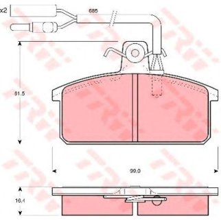 Колодки тормозные передние к-кт TRW GDB417 фото