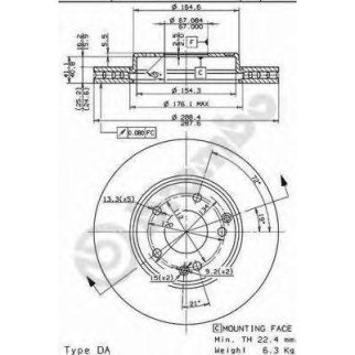 Диск тормозной brembo 09.8411.11 фото