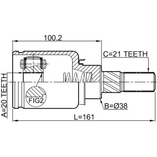 ШРУС ВНУТРЕННИЙ ЗАДНИЙ 20X38X21, шт фото 2