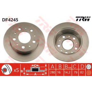 Диск тормозной TRW DF4245 фото