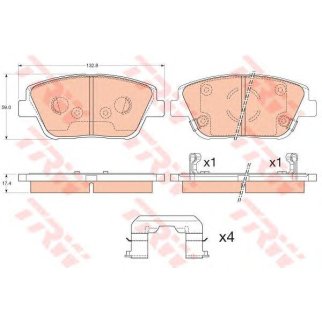 Колодки тормозные передние к-кт TRW GDB3540 фото