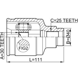 ШРУС ВНУТРЕННИЙ30X40X25 (FEBEST) фото 2