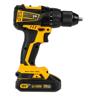 DENZEL 26121 Дрель-шуруповерт аккумуляторный бесщеточный BLDL-IB-18-02, Li-Ion, 18 В, 1.5 А/ч, 2 акб фото 5