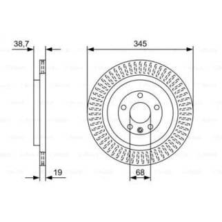 Диск тормозной передний вентилируемый BOSCH 0 986 479 W54 фото