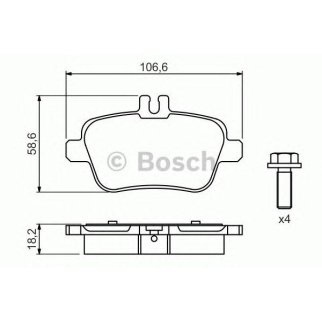 Колодки тормозные к-кт BOSCH 0 986 494 664 фото