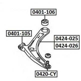 Сайлентблок ASVA 0401-106 фото
