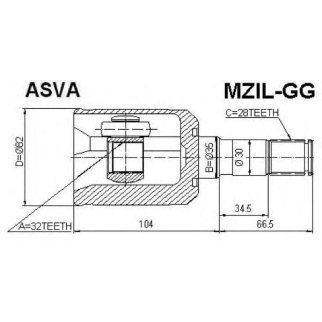 ШРУС ВНУТРЕННИЙ ЛЕВЫЙ 32x35x28 фото